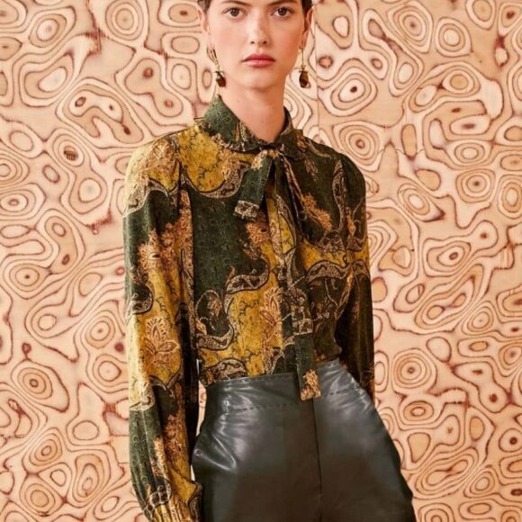 Ulla Johnson Tops - NWOT ULLA JOHNSON Silk Vedra Blouse in Alpine XS $420